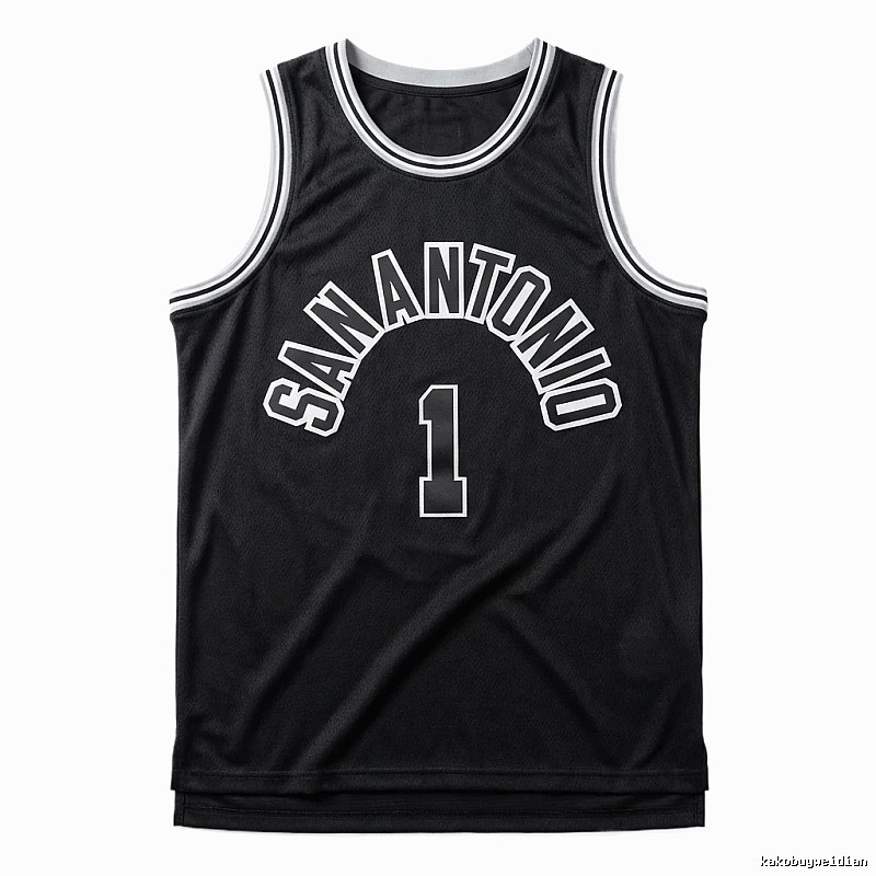 The black jersey of the San Antonio Spurs' Wembanyama style.