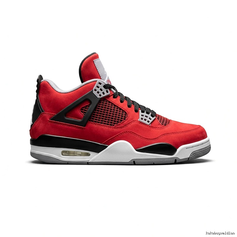 The trendy red shoes of Jordan 4th generation.