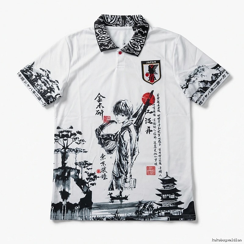 Tokyo Ghoul Ink-wash Style White Polo Shirt