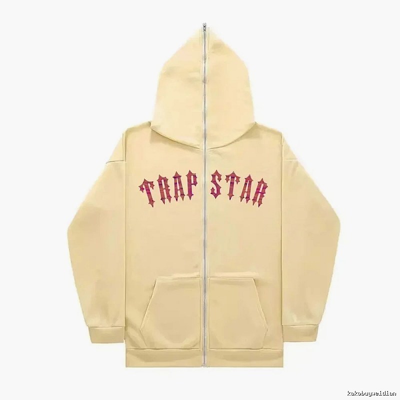 Trapstar Resort Graphic zip hoodie Black Zip Pink for Travel Looks