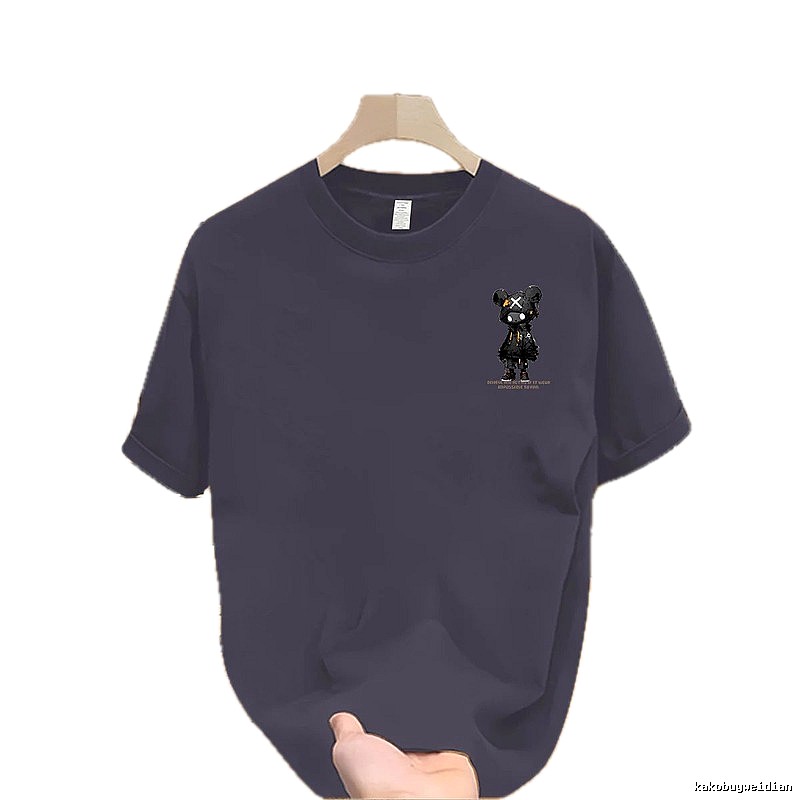 Trendy Brand Gloomy Bear Street Style Gray-Blue Short Sleeve T-shirt