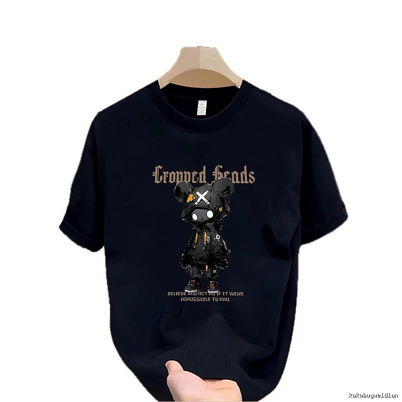 Trendy Brand Gloomy Bear Street Style Navy Blue Short-Sleeve T-Shirt