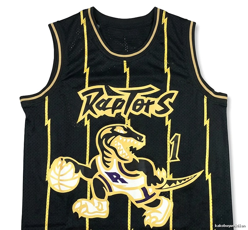 Vince Carter Raptors black and gold trendy brand vest
