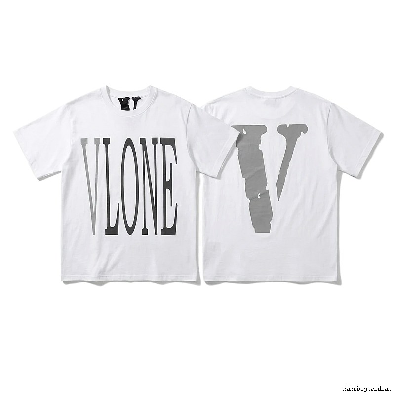 Vlone letter print simple white T-shirt