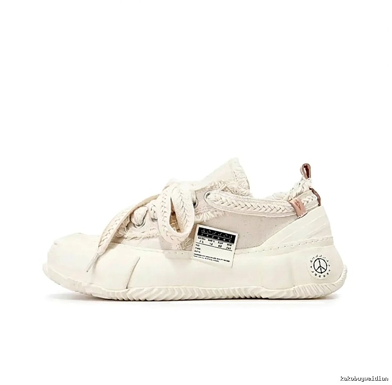 Xvessel Vulcanized Retro Style White Shoes