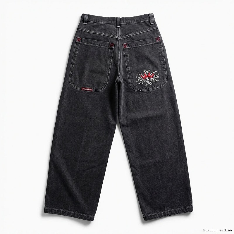 Y2K style retro black jeans
